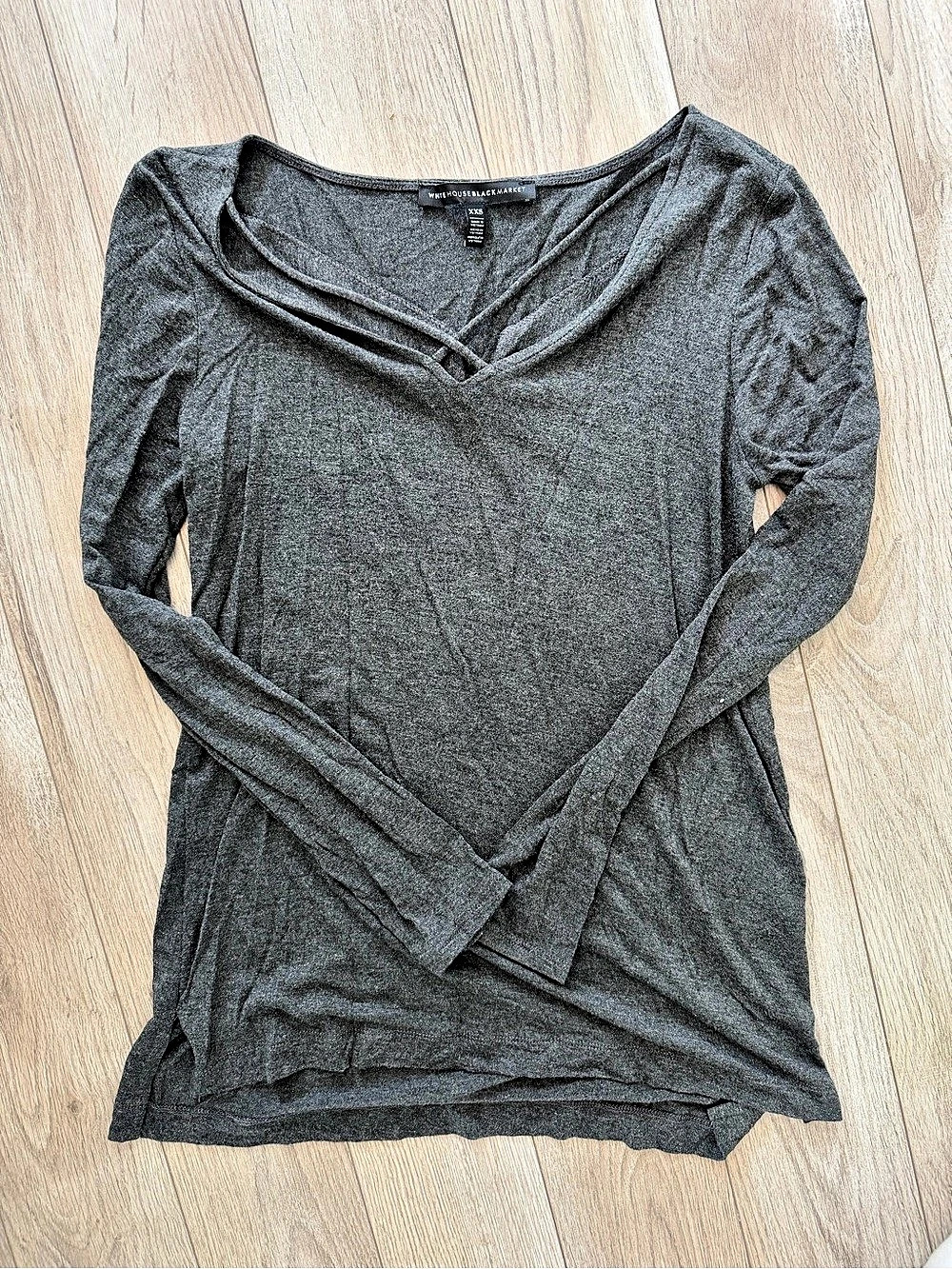 Warehouse Black Market Long Sleeve Gray Top Size XXS Like New